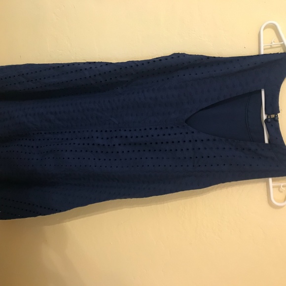 Francesca's Miami High Neck Eyelet Swing Dress - Picture 2 of 3